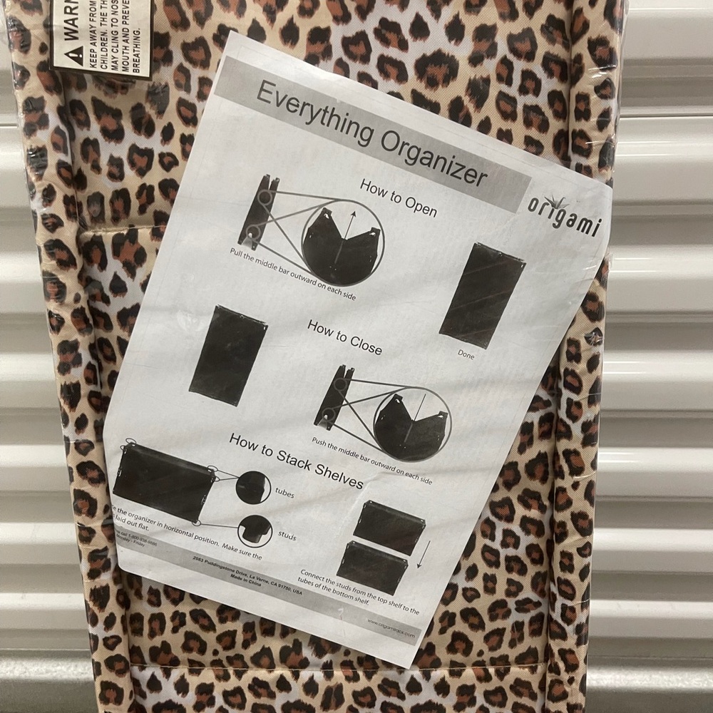 Leopard Print Everything Organizer Shoe Organizer hold 9 pairs of shoe’s